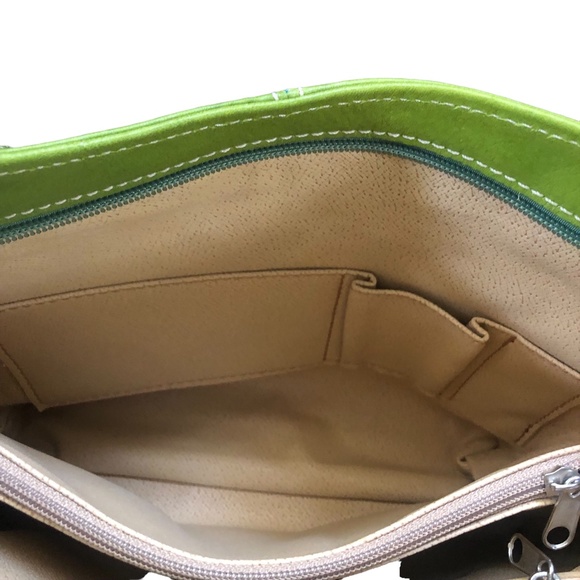 Green Leather Italian Shoulder Bag Purse - Picture 7 of 9